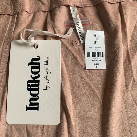 Indikah mini faux suede pleated wrap around skirt - Picture 5 of 7